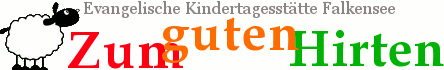 Logo Evangelische Kindertagesstätte: Schaf und der Spruch „Guter Hirte“.